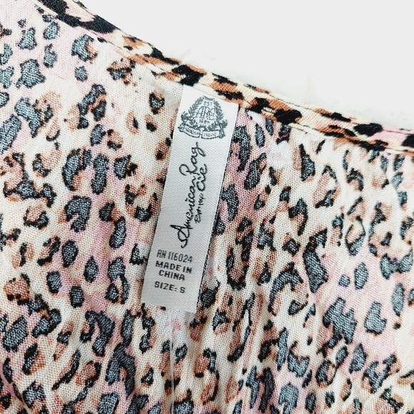 NEW  American Rag Animal-Print Brown Tan Summer Ruffle Midi Dress P3670 - Picture 6 of 9